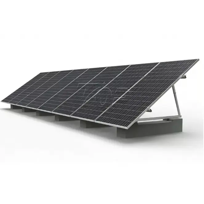 Sistem Pemasangan Surya Ballasted Aluminium Atap Datar